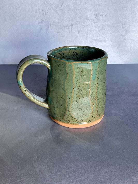 Mug - 16 ounce green carved mug