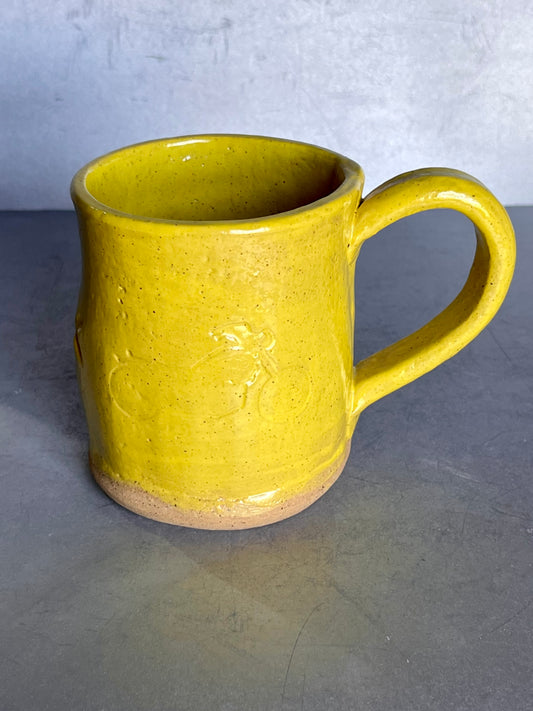 Mug - 16 ounce yellow motorcycle mug