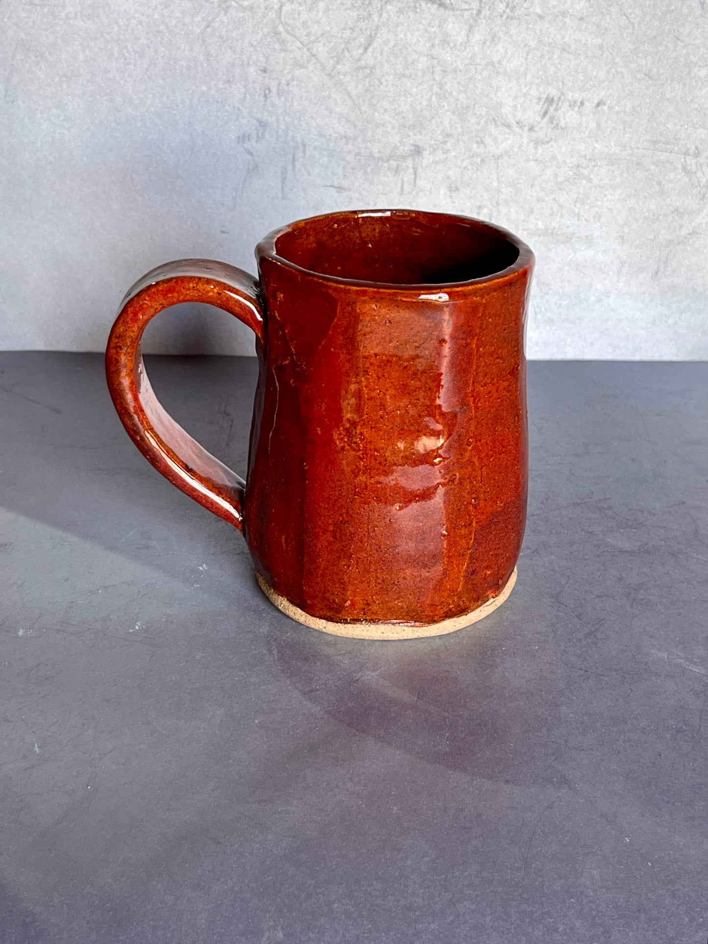 Mug - 16 ounce red carved mug