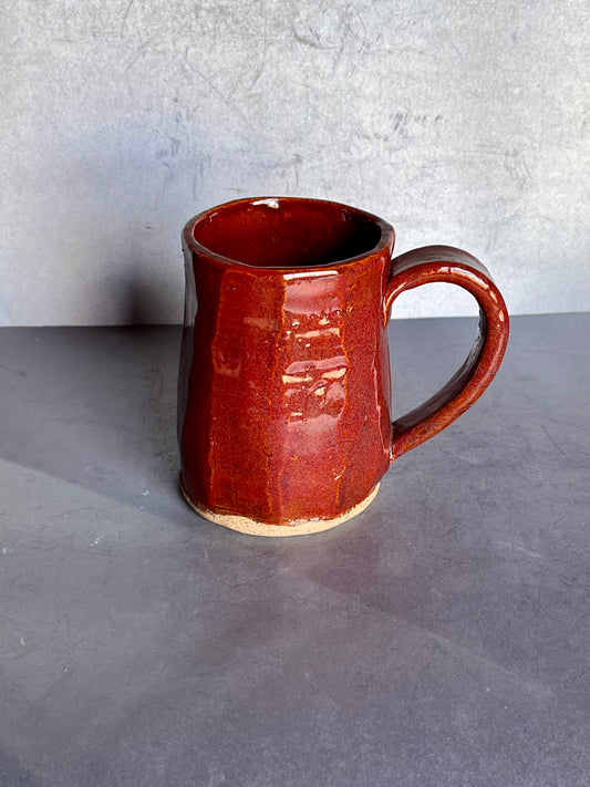 Mug - 16 ounce red carved mug