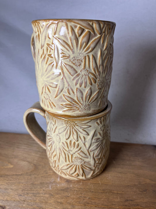 16 ounce flower mug | coneflower | daisy