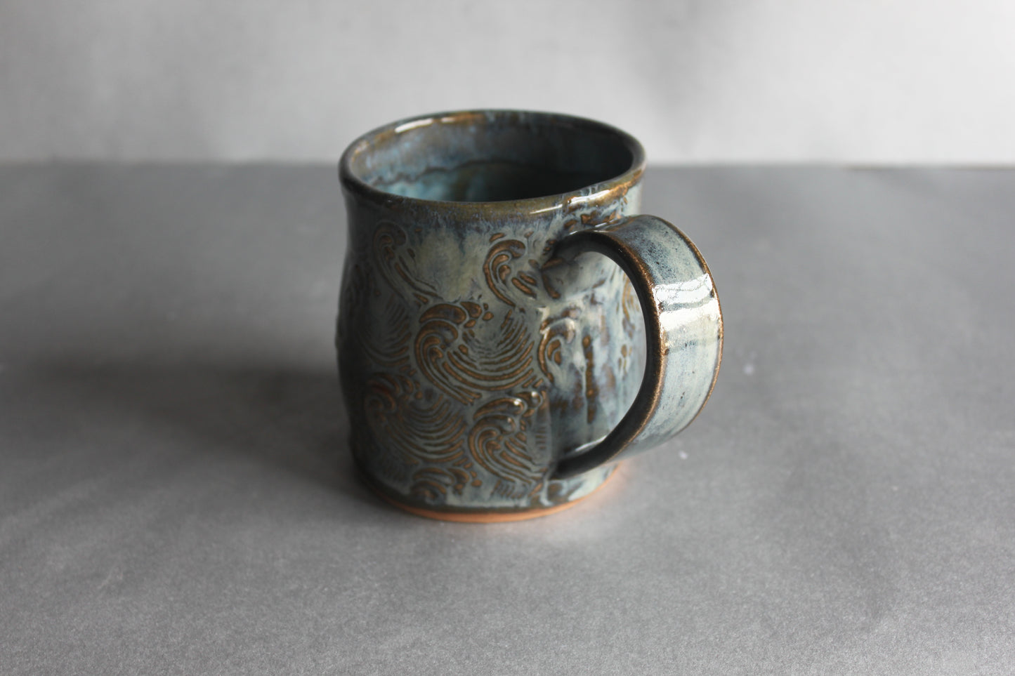 Mug - 16 ounce blue wave mug