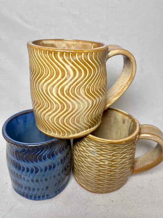 16 ounce Wavy Groovy Ceramic Mug