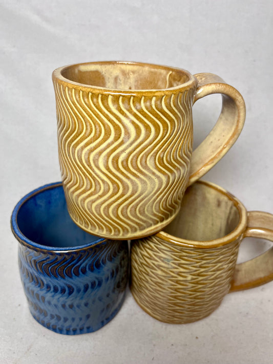 16 ounce Wavy Groovy Ceramic Mug