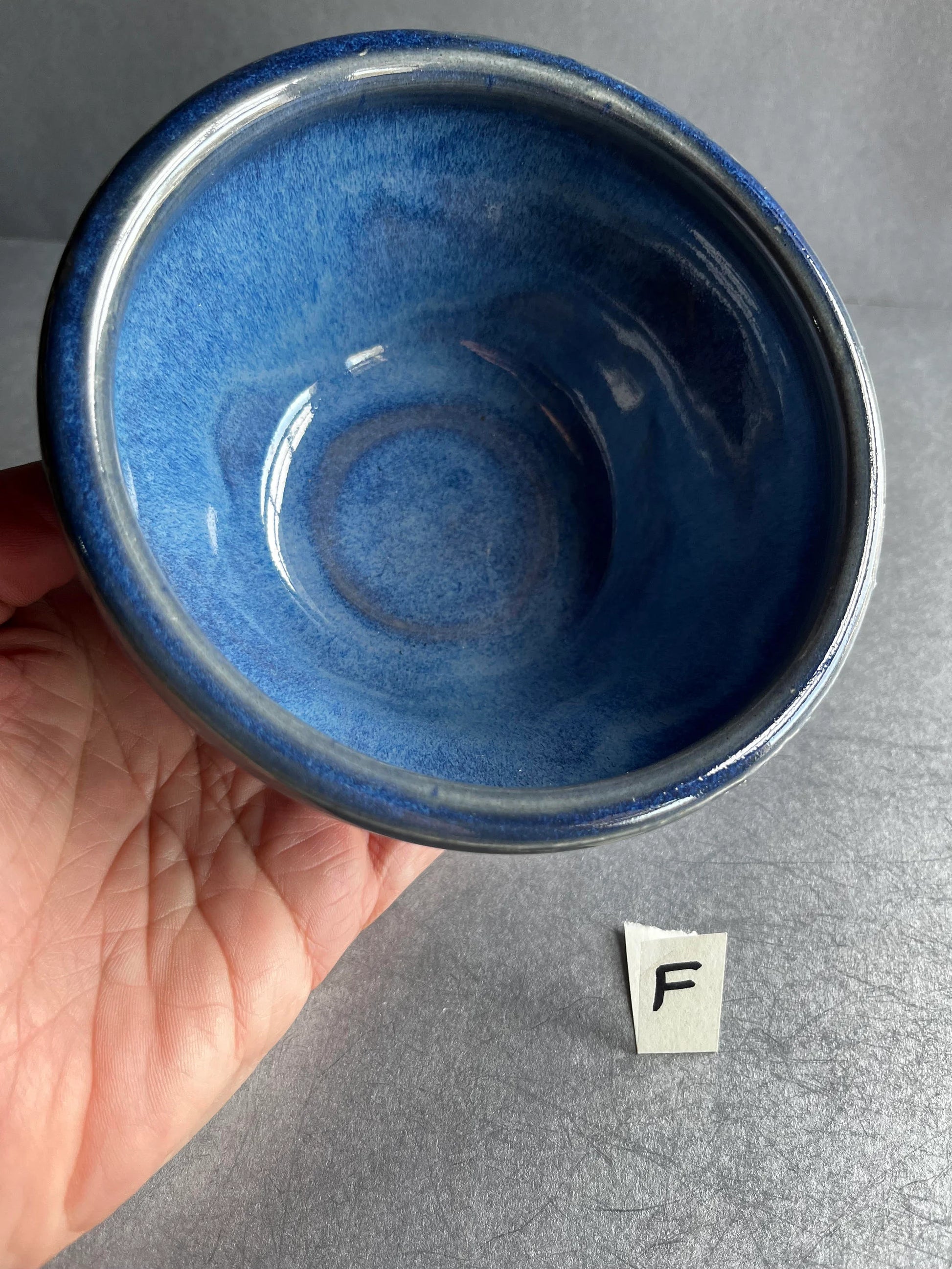 Small Mottled Blue Dessert Bowl - LOAM Clay Studio