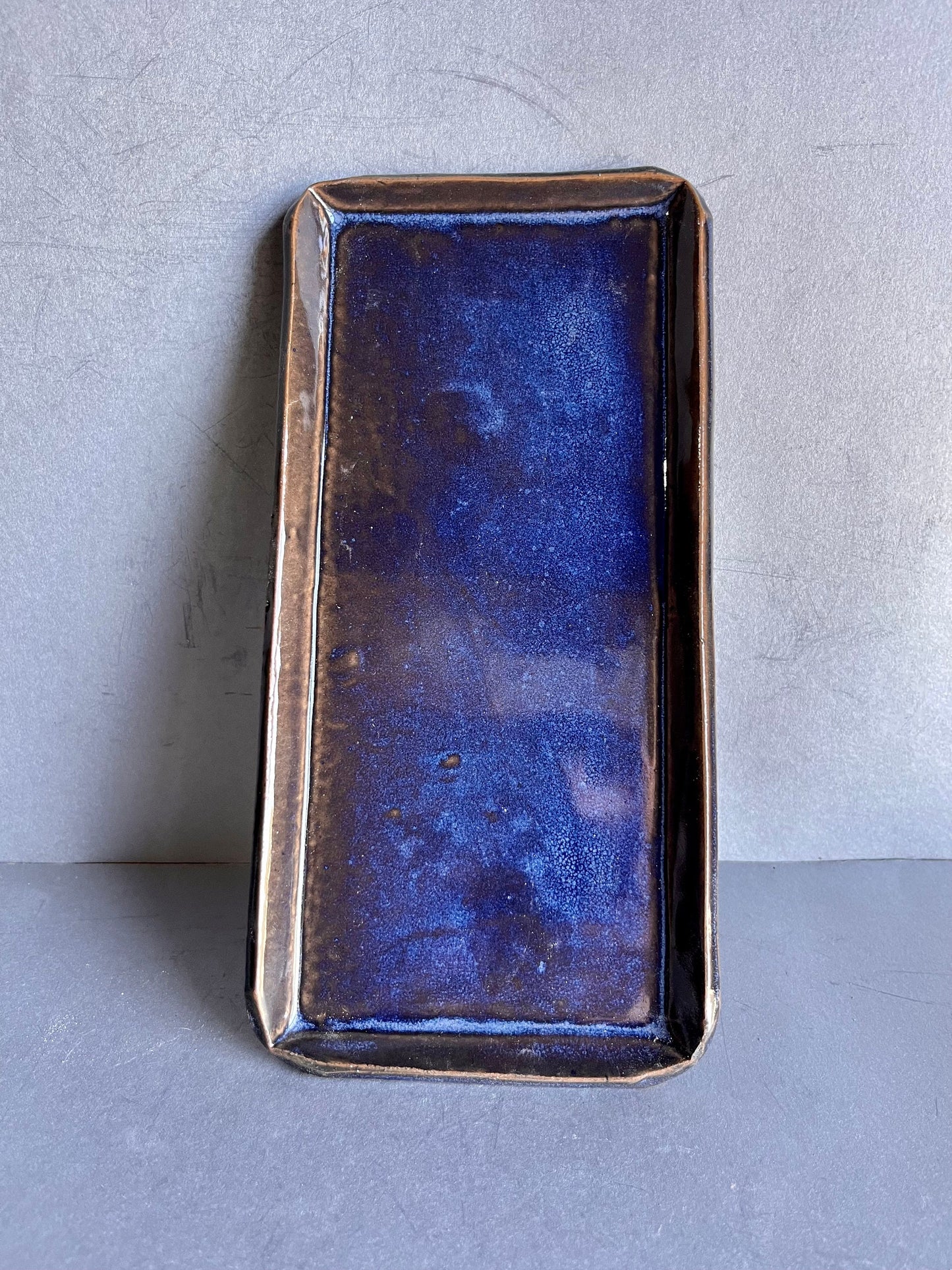 Platter - 9 inch blue charcuterie or serving platter